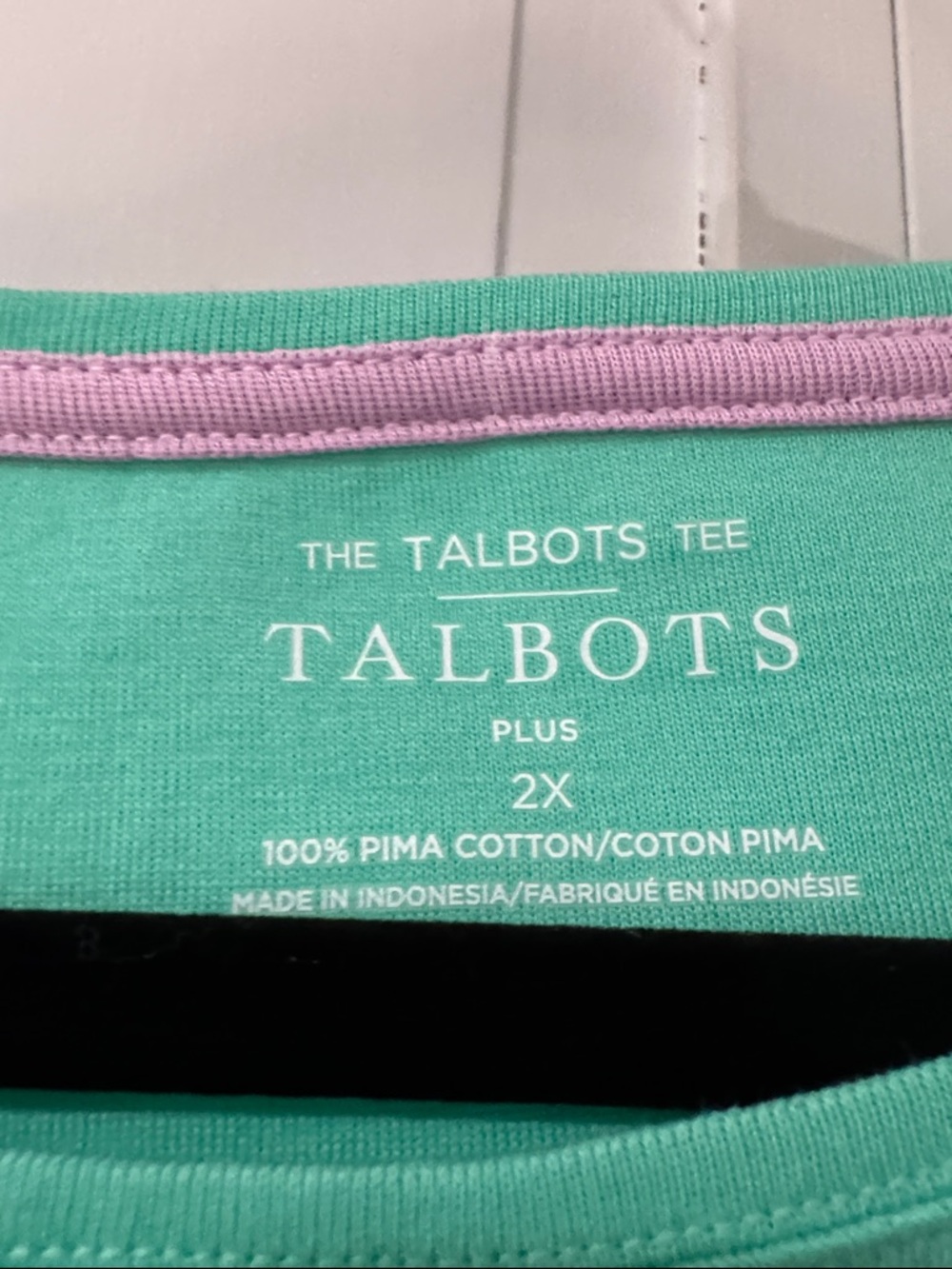 Talbots Mint Green Short Sleeve Tee - Picture 3 of 4